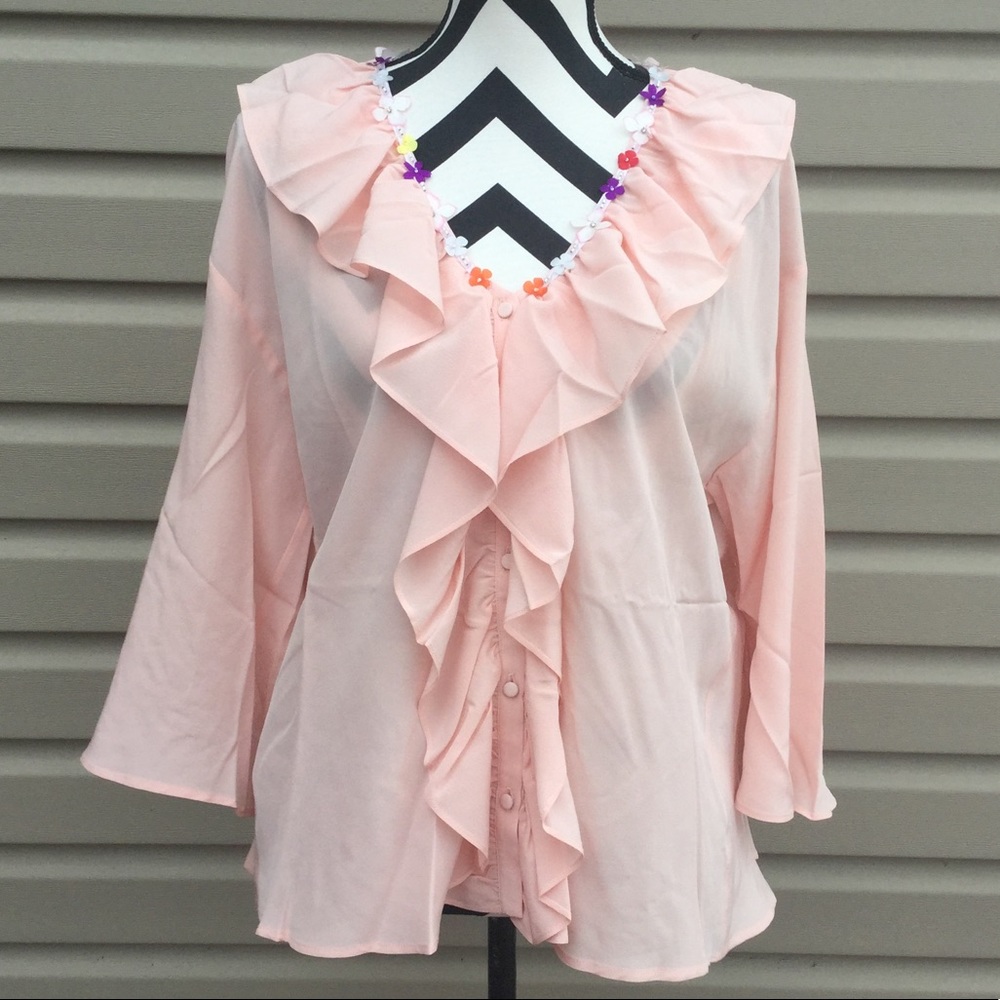 New Anthropologie Paul & Joe Daisy Chain Silk Top - Picture 5 of 8